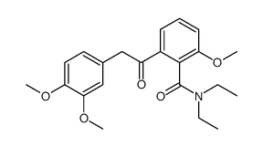 N,N-diethyl-2-methoxy-6-[2-(3,4-dimethoxyphenyl)-1-oxoethyl]benzamide结构式
