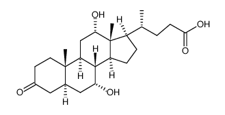 3-氧代-7α,12α-二羟基-5α-胆烷酸结构式