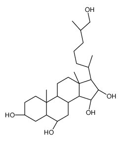 (3S,5R,6R,8R,9S,10R,13R,14S,15R,16R,17R)-17-[(2R,6S)-7-hydroxy-6-methylheptan-2-yl]-10,13-dimethyl-2,3,4,5,6,7,8,9,11,12,14,15,16,17-tetradecahydro-1H-cyclopenta[a]phenanthrene-3,6,15,16-tetrol Structure