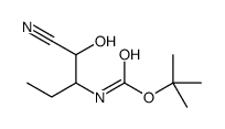 tert-butyl N-(1-cyano-1-hydroxybutan-2-yl)carbamate结构式