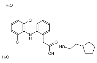 2-[2-(2,6-dichloroanilino)phenyl]acetic acid,2-pyrrolidin-1-ylethanol,dihydrate Structure
