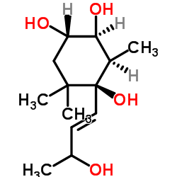 4-(3-羟基-1-丁烯基)-3,5,5-三甲基-1,2,4-环己烷三醇结构式