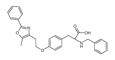 (2S)-2-(benzylamino)-3-[4-[2-(5-methyl-2-phenyl-1,3-oxazol-4-yl)ethoxy]phenyl]propanoic acid结构式