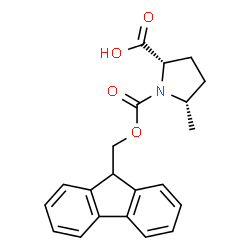 (2S,5S)-1-((((9h-芴-9-基)甲氧基)羰基)-5-甲基吡咯烷-2-羧酸结构式
