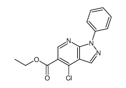 ethyl 4-chloro-1-phenyl-1H-pyrazolo[3,4-b]pyridine-5-carboxylate结构式