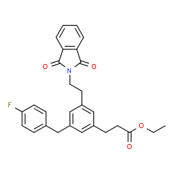 ETHYL 3-(3-(2-(1,3-DIOXOISOINDOLIN-2-YL)ETHYL)-5-(4-FLUOROBENZYL)PHENYL)PROPANOATE Structure
