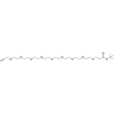 Propargyl-peg4-s-peg4-t-butyl ester Structure