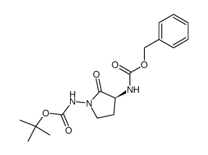 (3S)-3-benzyloxycarbonylamino-1-(tert-butoxycarbonylamino)pyrrolidin-2-one Structure