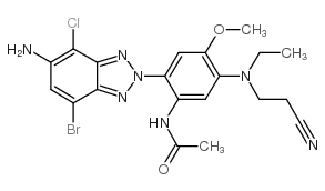 N-[2-(5-amino-7-bromo-4-chlorobenzotriazol-2-yl)-5-[2-cyanoethyl(ethyl)amino]-4-methoxyphenyl]acetamide Structure