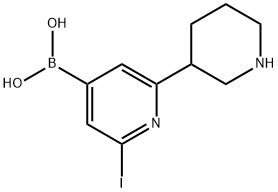 2-Iodo-6-(piperidin-3-yl)pyridine-4-boronic acid structure