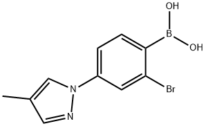 2-Bromo-4-(4-methyl-1H-pyrazol-1-yl)phenylboronic acid结构式