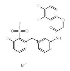 Pyridinium,1-[[3-chloro-2-(fluorosulfonyl)phenyl]methyl]-3-[[2-(3,4-dichlorophenoxy)acetyl]amino]-,bromide (1:1)结构式