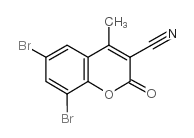 3-氰基-6,8-二溴-4-甲基香豆素结构式