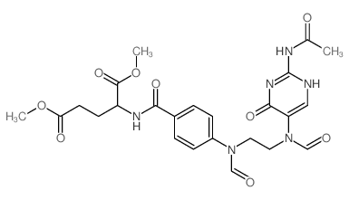 Glutamic acid,N-[p-[N-[2-[N-(2-acetamido-4-hydroxy-5-pyrimidinyl)formamido]ethyl]formamido]benzoyl]-,dimethyl ester, L- (8CI)结构式