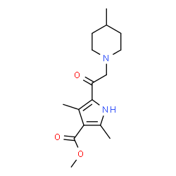 1H-Pyrrole-3-carboxylicacid,2,4-dimethyl-5-[(4-methyl-1-piperidinyl)acetyl]-,methylester(9CI) Structure