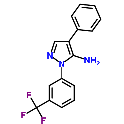 4-Phenyl-1-[3-(trifluoromethyl)phenyl]-1H-pyrazol-5-amine结构式