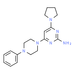 4-(4-PHENYLPIPERAZINO)-6-(1-PYRROLIDINYL)-2-PYRIMIDINAMINE Structure