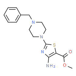 METHYL 4-AMINO-2-(4-BENZYLPIPERAZINO)-1,3-THIAZOLE-5-CARBOXYLATE structure