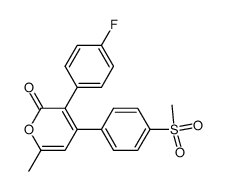 3-(4-Fluorophenyl)-6-methyl-4-(4-methylsulfonyl)phenyl-pyran-2-one Structure
