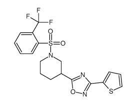 3-thiophen-2-yl-5-[1-[2-(trifluoromethyl)phenyl]sulfonylpiperidin-3-yl]-1,2,4-oxadiazole Structure