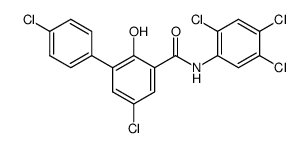 5,4'-Dichloro-2-hydroxy-biphenyl-3-carboxylic acid (2,4,5-trichloro-phenyl)-amide结构式