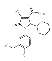2H-Pyrrol-2-one, 4-acetyl-1-(4-chloro-3-ethylphenyl)-5-cyclohexyl-1,5-dihydro-3-hydroxy- Structure