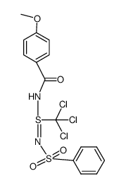 N-p-Methoxybenzoyl-N'-phenylsulfonyltrichlormethansulfinamidin结构式