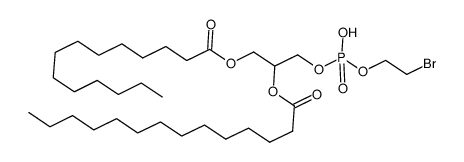 Tetradecanoic acid 2-[(2-bromo-ethoxy)-hydroxy-phosphoryloxy]-1-tetradecanoyloxymethyl-ethyl ester Structure