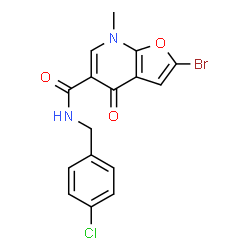 Furo[2,3-b]pyridine-5-carboxamide,2-bromo-N-[(4-chlorophenyl)methyl]-4,7-dihydro-7-methyl-4-oxo- Structure