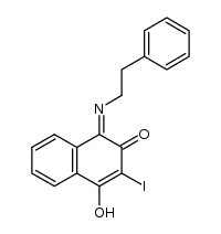 Z,E-3-iodo-4-hydroxy-1[(2-phenylethyl)imino]-2-naphthalenone结构式