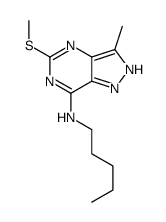 3-methyl-5-methylsulfanyl-N-pentyl-2H-pyrazolo[4,3-d]pyrimidin-7-amine结构式