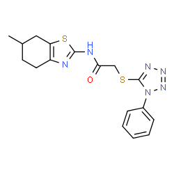 N-(6-Methyl-4,5,6,7-tetrahydro-1,3-benzothiazol-2-yl)-2-[(1-phenyl-1H-tetrazol-5-yl)sulfanyl]acetamide Structure