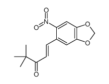 (E)-4,4-dimethyl-1-(6-nitro-1,3-benzodioxol-5-yl)pent-1-en-3-one结构式