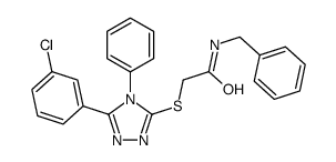 N-benzyl-2-[[5-(3-chlorophenyl)-4-phenyl-1,2,4-triazol-3-yl]sulfanyl]acetamide Structure