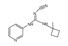 N''-cyano-N-1-methylcyclobutyl-N'-3-pyridylguanidine Structure