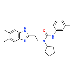 Urea, N-cyclopentyl-N-[2-(5,6-dimethyl-1H-benzimidazol-2-yl)ethyl]-N-(3-fluorophenyl)- (9CI)结构式