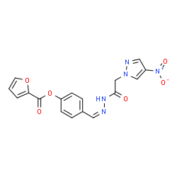 1H-Pyrazole-1-aceticacid,4-nitro-,[[4-[(2-furanylcarbonyl)oxy]phenyl]methylene]hydrazide(9CI) structure