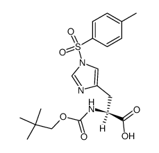 Nα-(2,2-dimethyl-propoxycarbonyl)-1-(toluene-4-sulfonyl)-histidine结构式