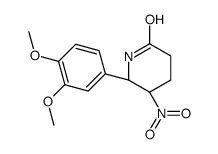 (5R,6S)-6-(3,4-dimethoxyphenyl)-5-nitropiperidin-2-one结构式