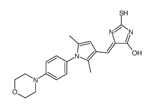 (5E)-5-[[2,5-dimethyl-1-(4-morpholin-4-ylphenyl)pyrrol-3-yl]methylidene]-2-sulfanylideneimidazolidin-4-one结构式