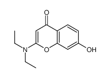 2-(diethylamino)-7-hydroxychromen-4-one结构式