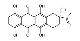 (R)-8-Acetyl-1,4-dichloro-6,8,11-trihydroxy-7,8,9,10-tetrahydro-naphthacene-5,12-dione Structure