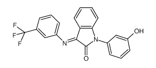 1-(3-hydroxyphenyl)-3-{[3-(trifluoromethyl)phenyl]azamethylene}benzo[d]azolin-2-one结构式