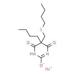5-Butyl-5-(butylthiomethyl)-2-sodiooxy-4,6(1H,5H)-pyrimidinedione Structure