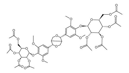 (+)-syringaresinol-di-β-D-glucopyranoside octaacetate Structure
