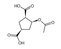 (+/-)-(1β,3β,4β)-4-acetoxy-1,3-cyclopentanedicarboxylic acid Structure