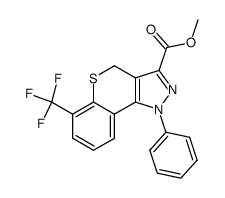 6-trifluoromethyl-1-phenyl-1,4-dihydro-thiochromeno[4,3-c]pyrazole-3-carboxylic acid methyl ester结构式