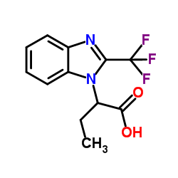 2-(2-TRIFLUOROMETHYL-BENZOIMIDAZOL-1-YL)-BUTYRIC ACID结构式