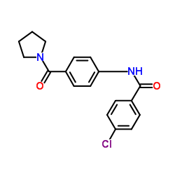 4-Chloro-N-[4-(1-pyrrolidinylcarbonyl)phenyl]benzamide结构式
