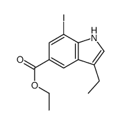 ethyl 3-ethyl-7-iodo-1H-indole-5-carboxylate结构式